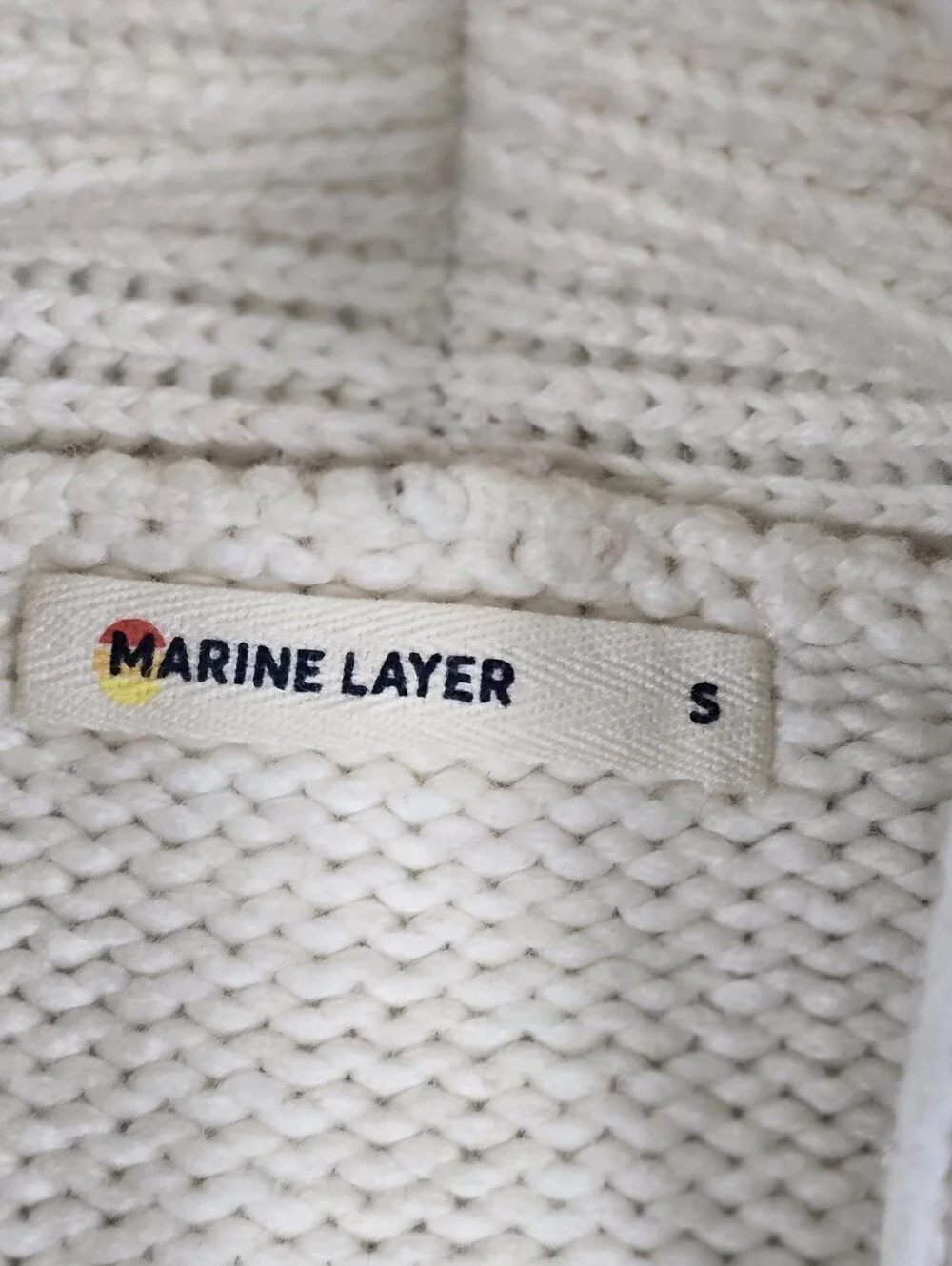 Marine Layer Brooklyn Shawl Collar Cardigan Sweater Cream Red Nortic Fwir Isle S